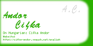 andor cifka business card